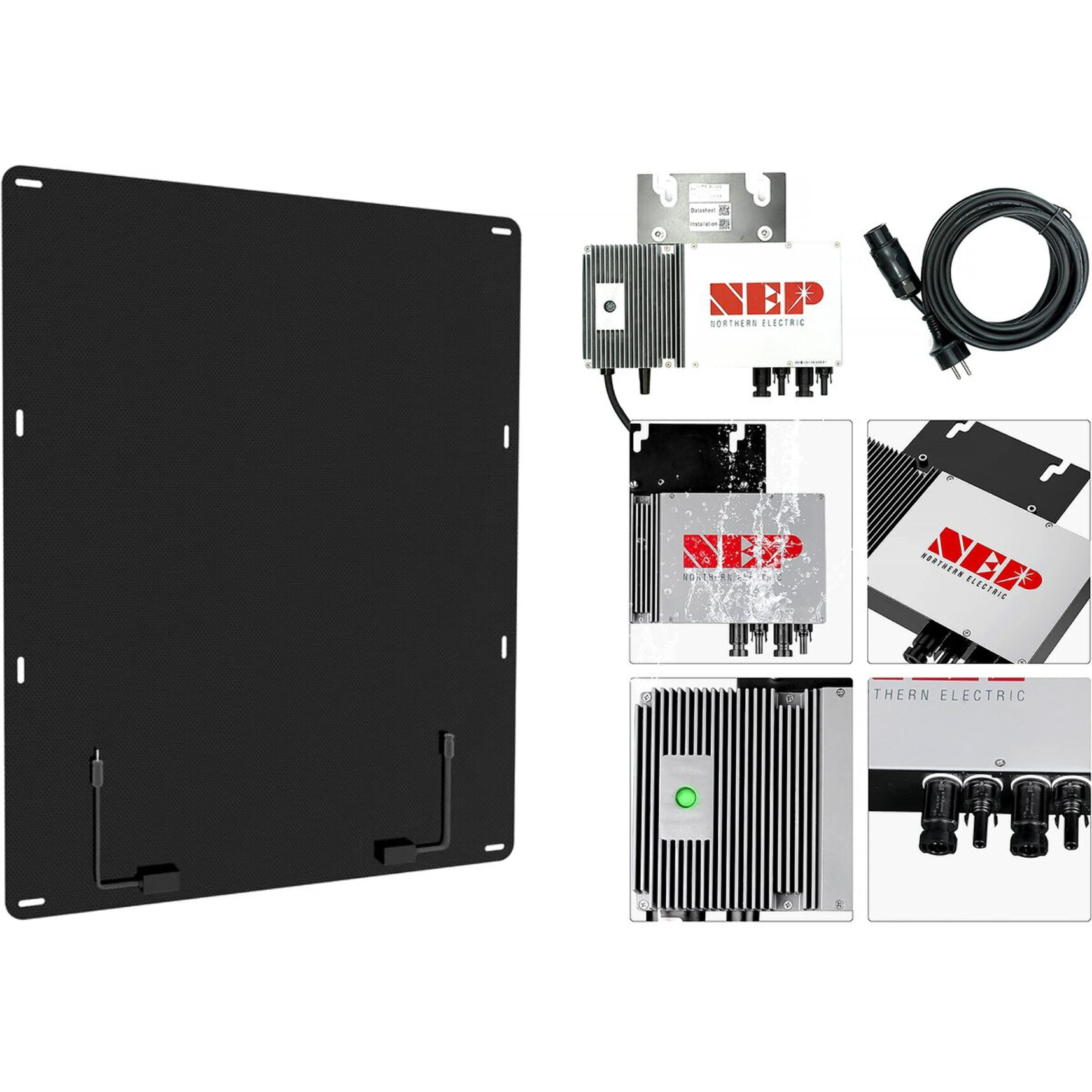 Abri de jardin métal - "Vegas"- 15 m² avec panneaux solaires - Gris