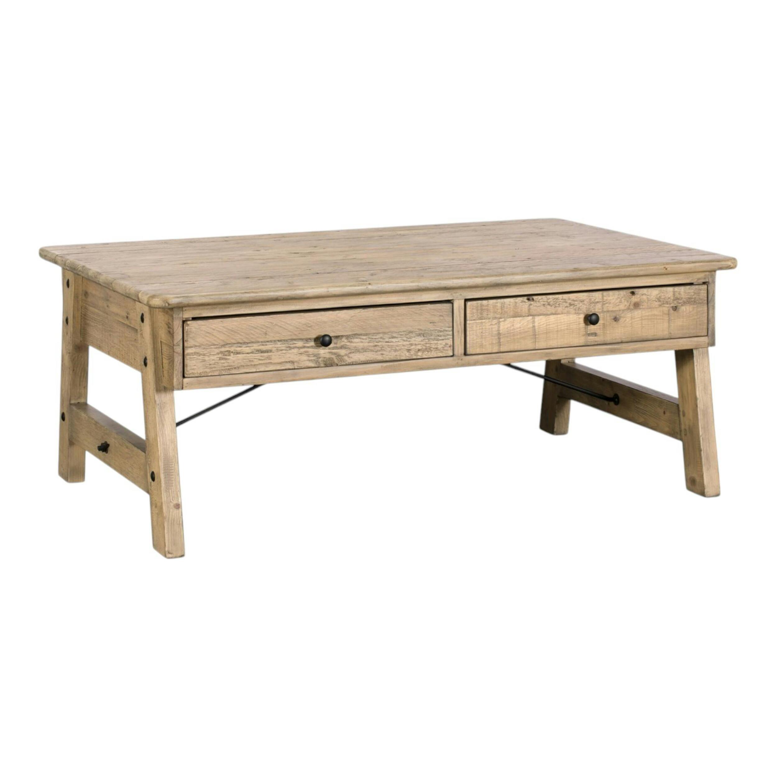 Table basse en bois recyclé avec tiroirs SALERNE