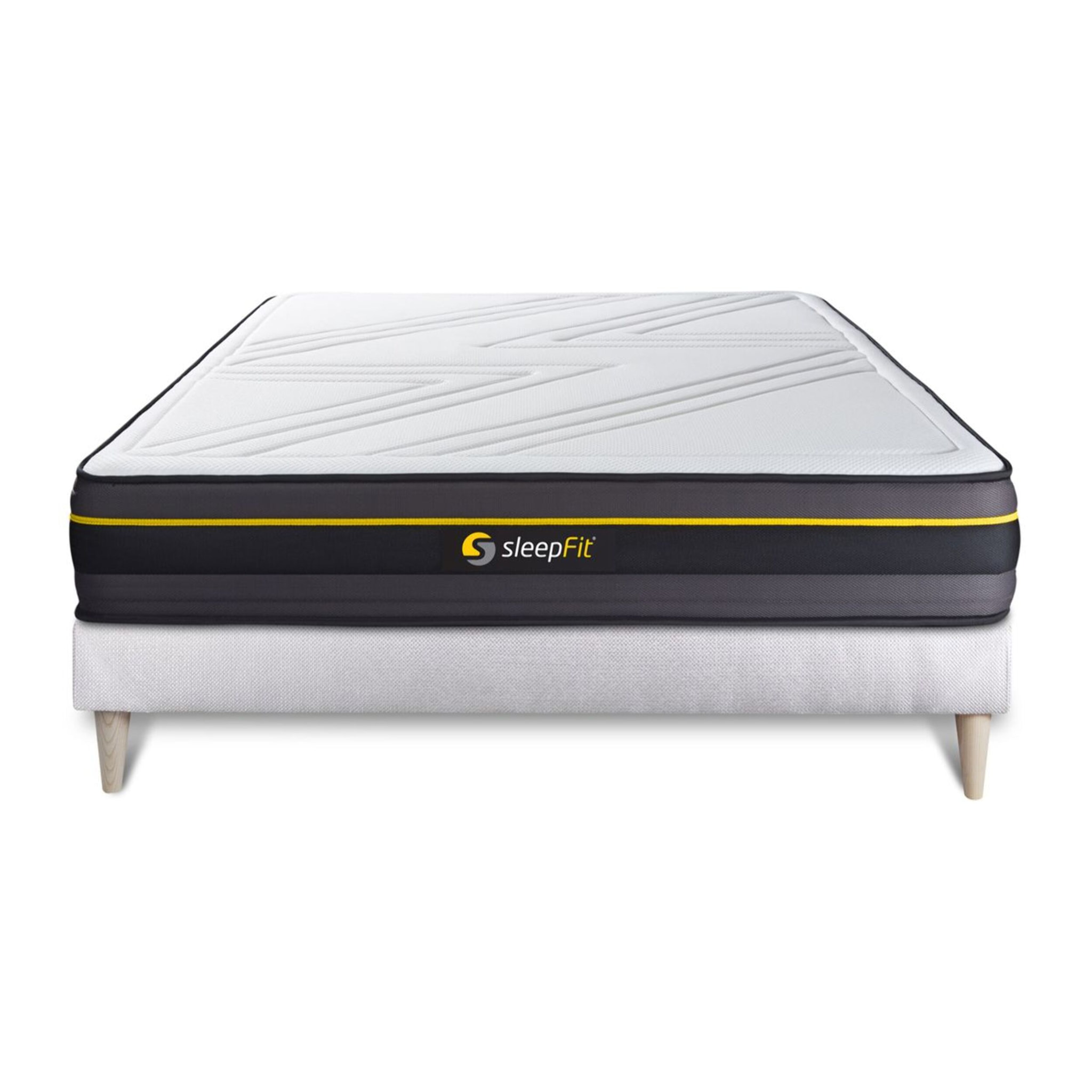 Ensemble - Matelas Mémoire de forme 24cm d'épaisseur - 5 zones de confort - Confort ferme - Sommier tapissier en kit - 2 places