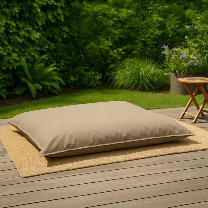 Pouf rectangulaire d'extérieur XXL 180x140cm taupe THIES