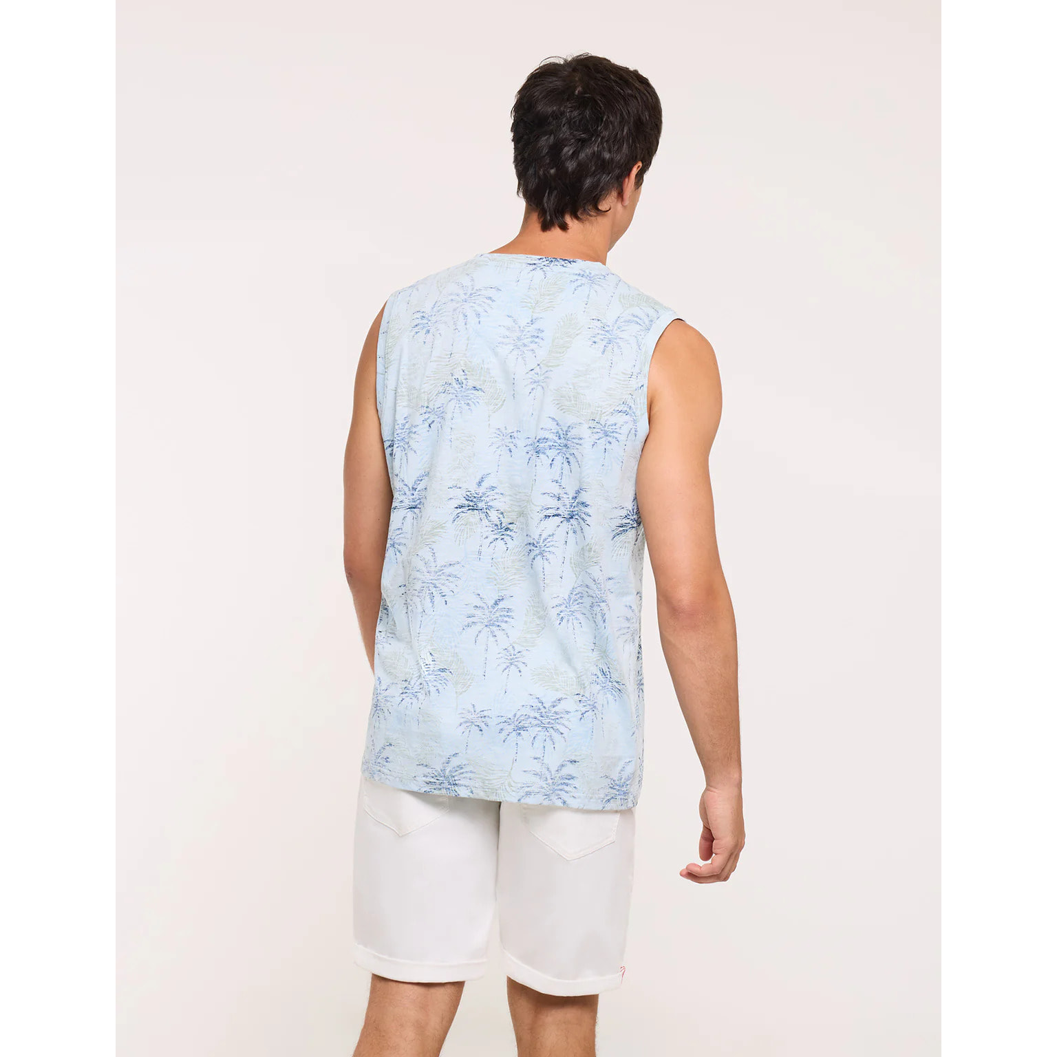 Camiseta Palmeras Sin Mangas Azul - Palmlako