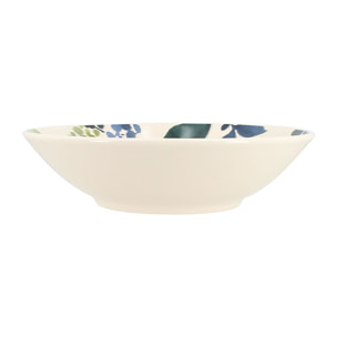 Lot de 6 assiettes à dessert en grès 19cm motif fleuri bleu BLEUET