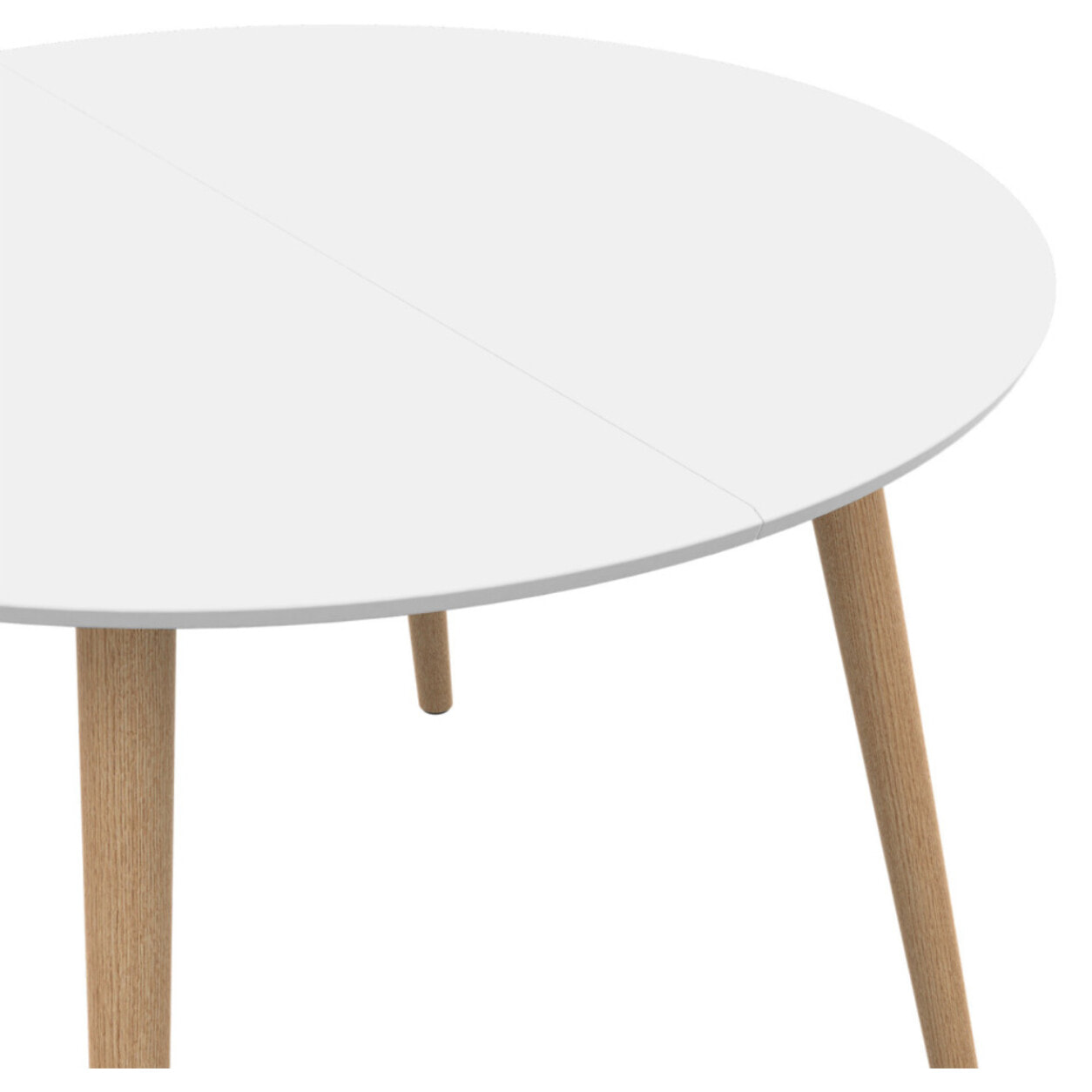 Table à manger ronde Stacy bois et blanc Ø110cm