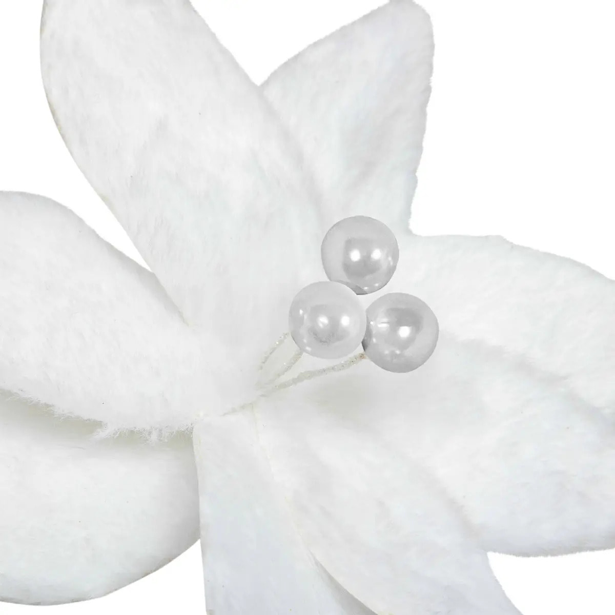 Décoration de sapin poinsettia blanc 25cm