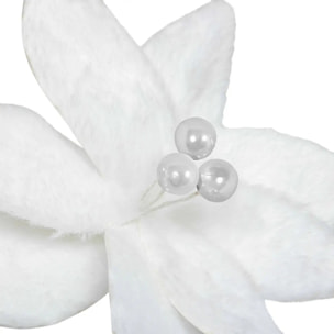 Décoration de sapin poinsettia blanc 25cm