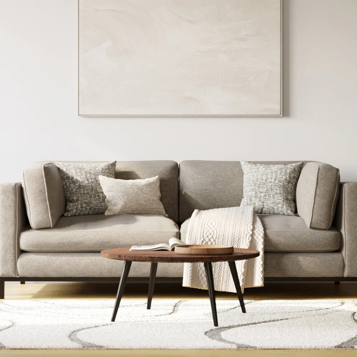 Table basse ronde en bois d'acacia D80 cm - Ella