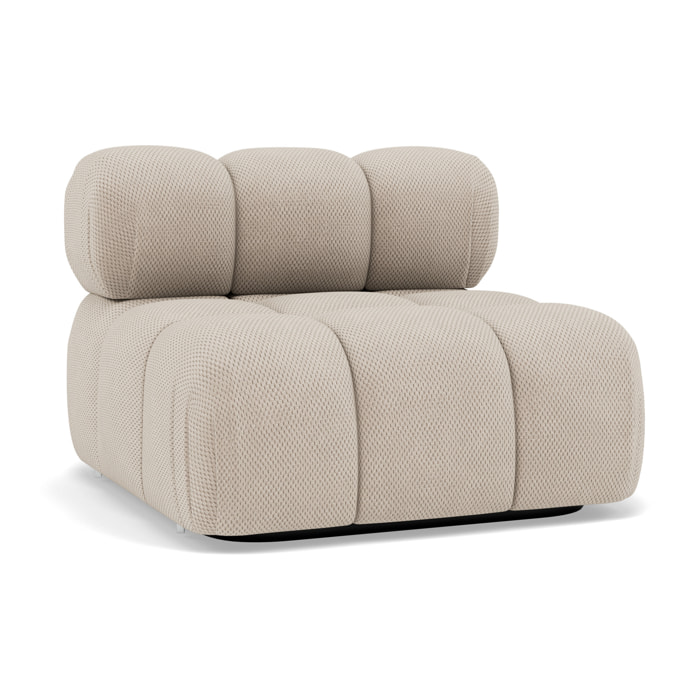 Ruby - module d'assise sans accoudoirs en velours texturé - Beige
