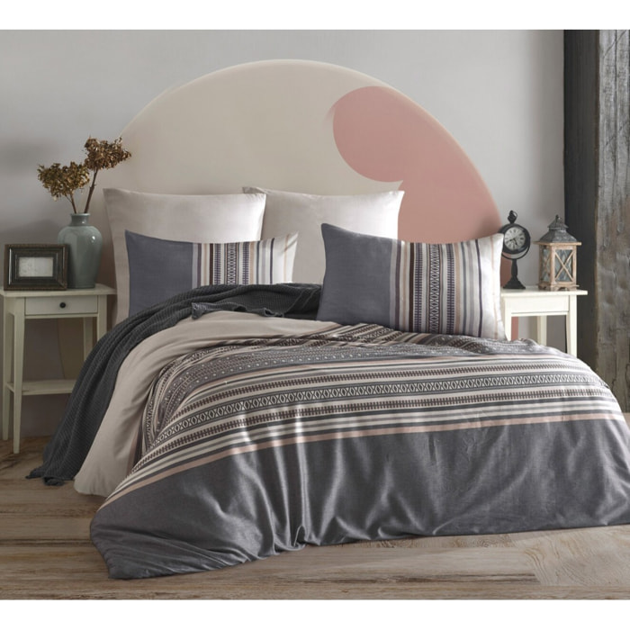 Parure housse de couette et taie(s) d'oreiller coton imprimé