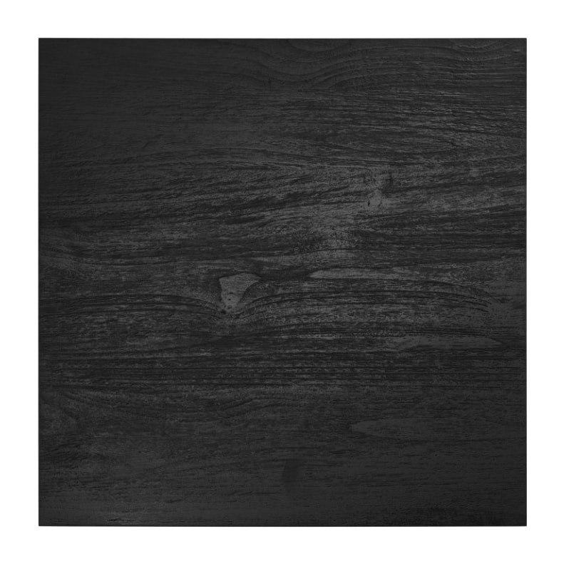 Table basse carré en bois de teck recyclé noir 70 cm - Zoé