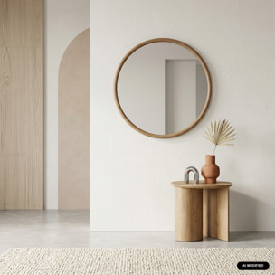 Miroir rond bois d'hévéa Ø60cm IVY