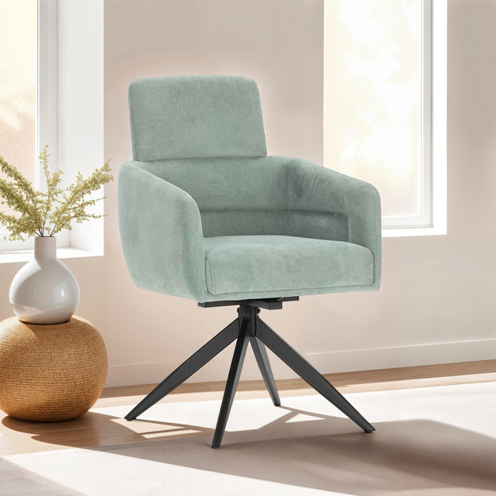 Lot de 2 fauteuils pivotants en tissu - ALVAR