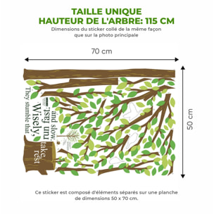 Stickers Muraux décoration adhésifs Arbre vert & oiseau
