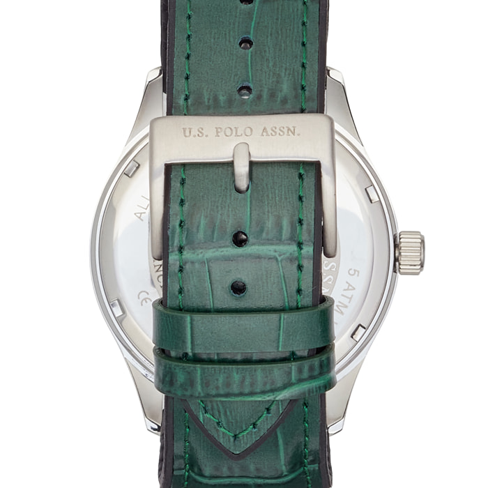 Orologio U.S. Polo Assn. con cinturino in pelle verde