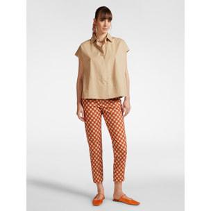 Elena Mirò - Pantalón recto estampado - Naranja sol