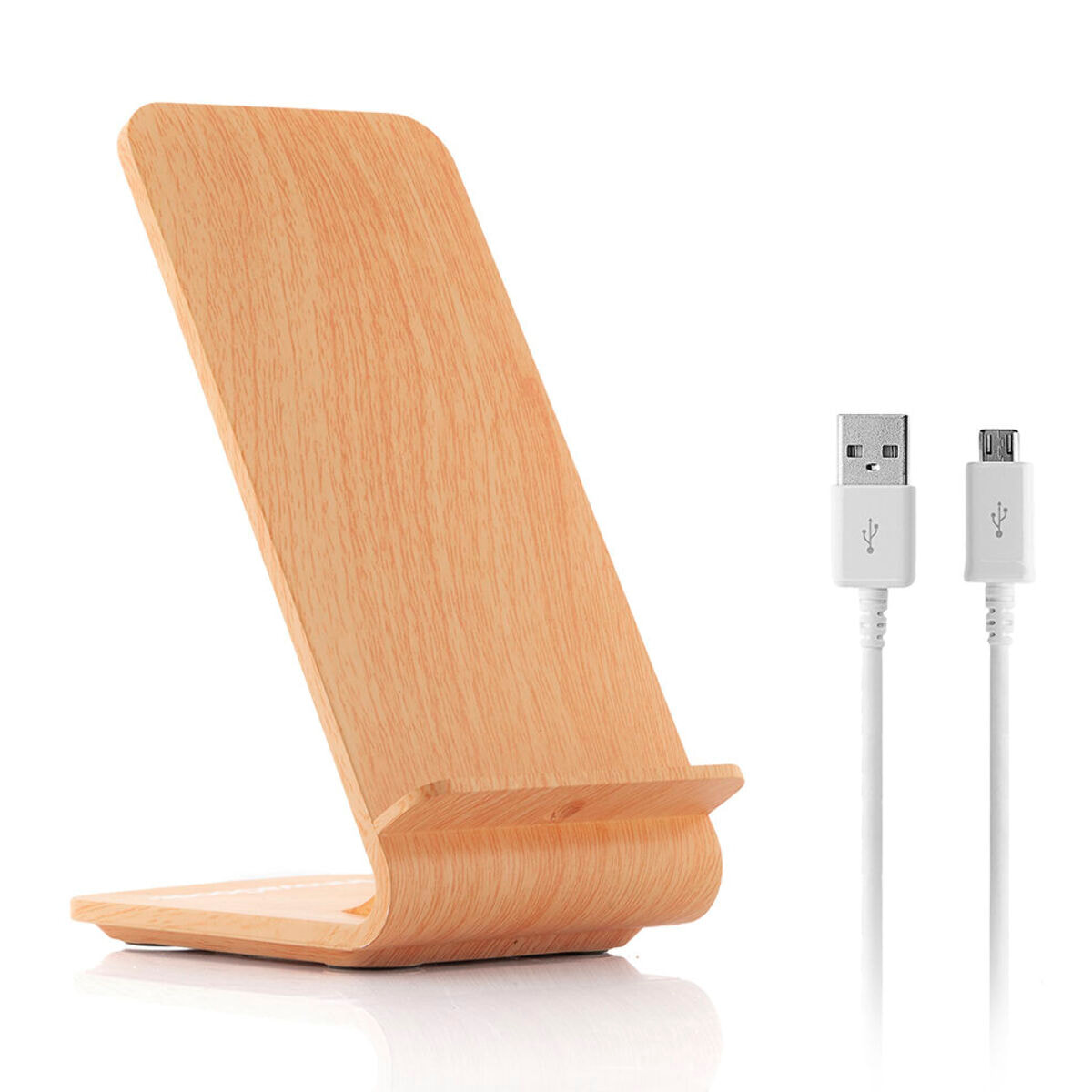 Chargeur sans Fil Effet Bois avec Support Qistan InnovaGoods