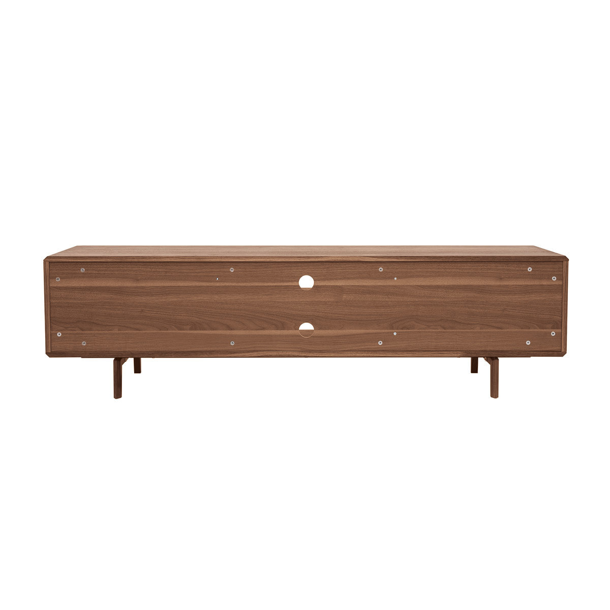 Meuble TV en bois foncé noyer 1 porte 2 tiroirs L180 cm SUVA