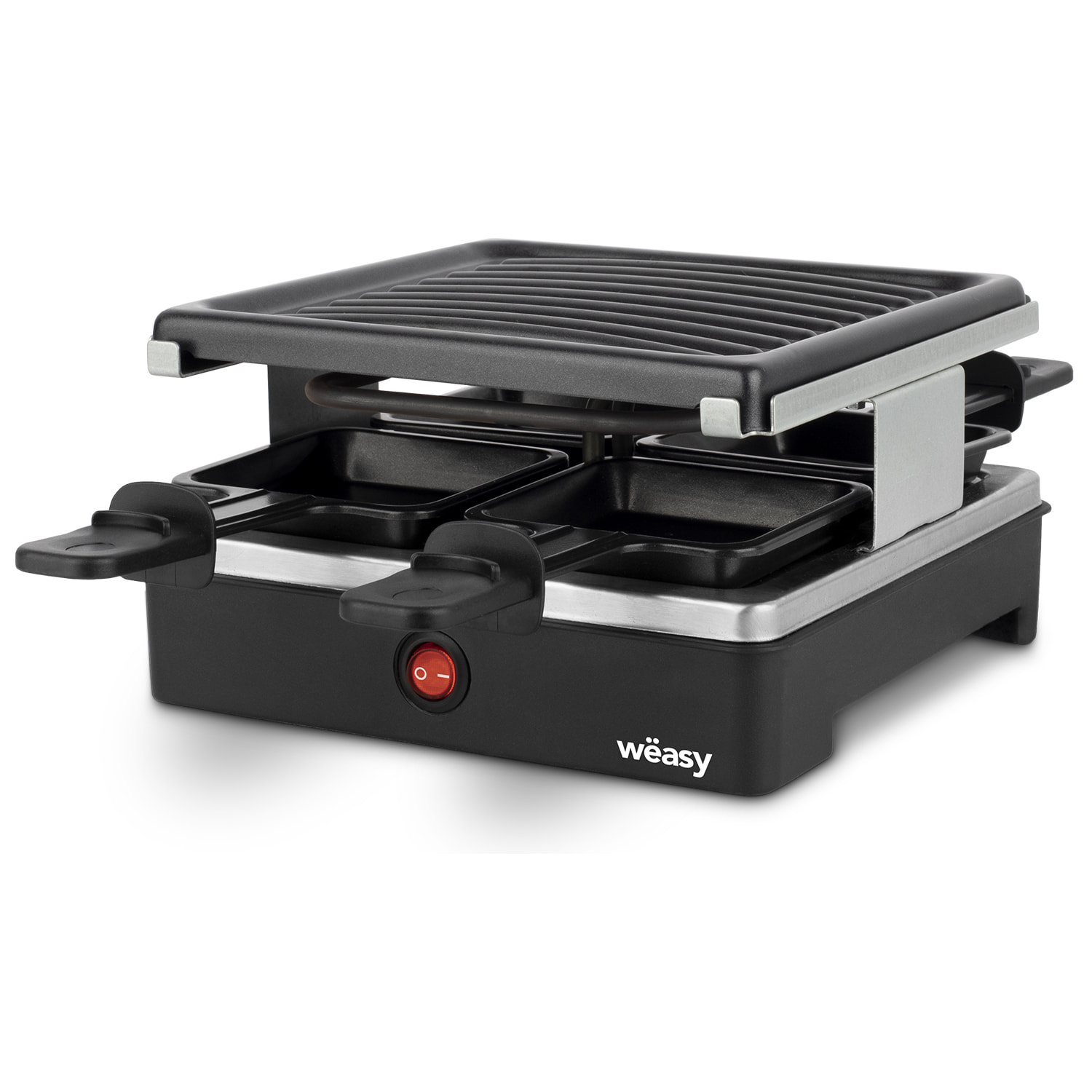 Raclette LUGA40 Weasy 4 personas con grill, 600W, 4 sartenes anthiaderentes