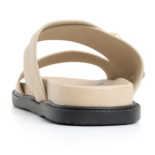 Ciabatta comfort con fibbia - BEIGE