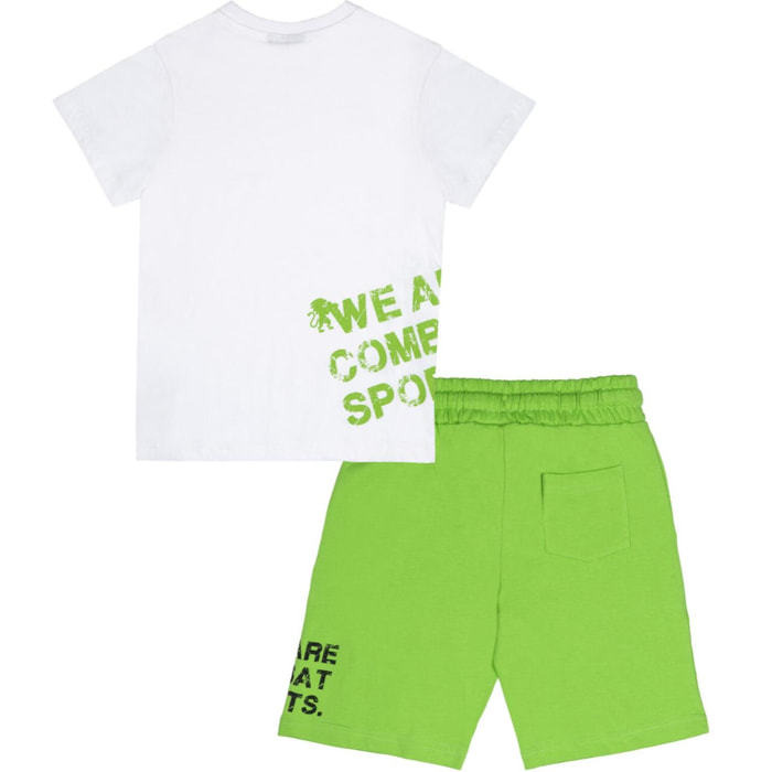 Set da bambino con t-shirt e pantaloncini in cotone Leone Boxing