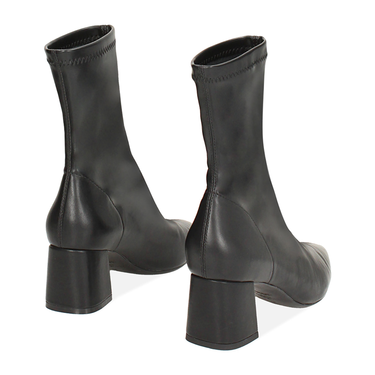 Tronchetto nero elastico, tacco 6 cm