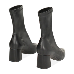 Tronchetto nero elastico, tacco 6 cm
