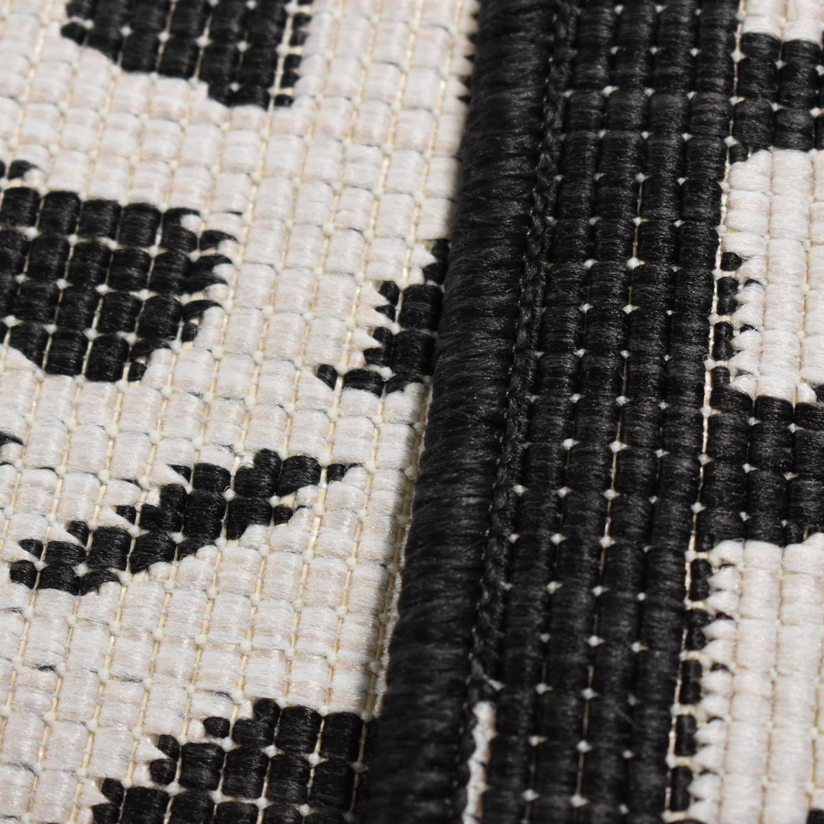 Tapis d'extérieur reversible Kago noir et blanc