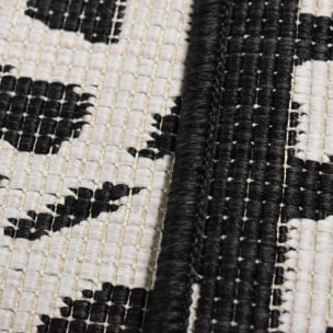 Tapis d'extérieur reversible Kago noir et blanc