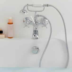 Mélangeur baignoire Cléo 1889 avec pommeau douche Chromé