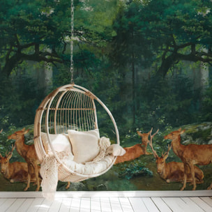 Carta da Parati Bosco con Cervi