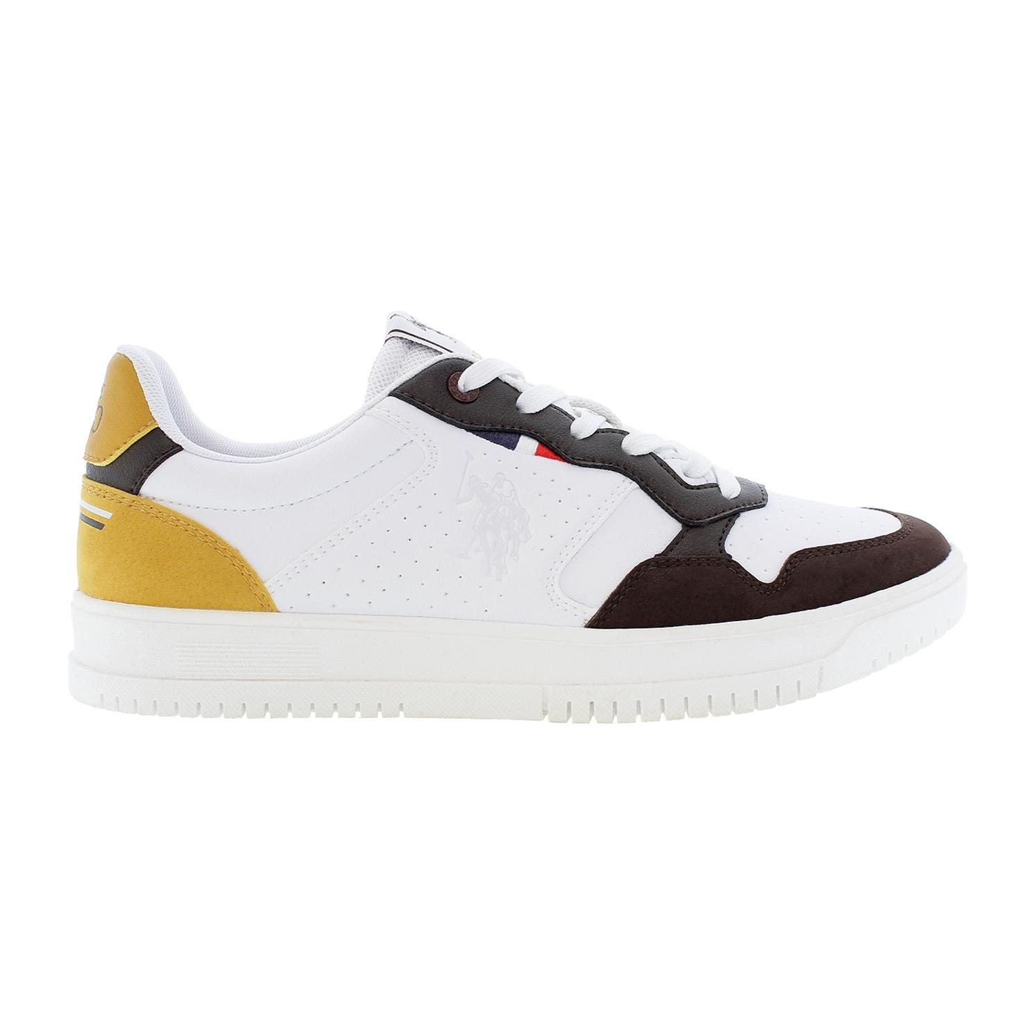 Sneakers U.S. Polo Assn. bianco-marrone scuro