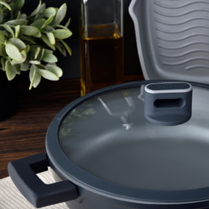 Cacerola Ø28x13cm en Aluminio fundido con tapa apta para inducción INDIGO MasterPRO