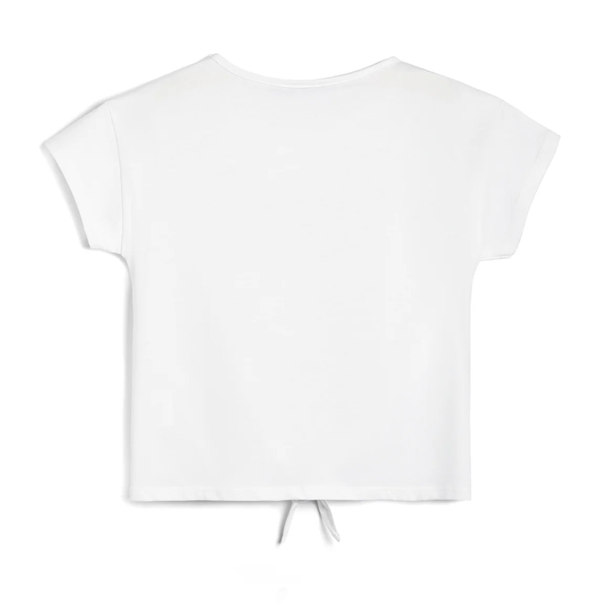Camiseta de Niña Con Nudo en Blanco