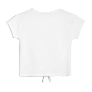 Camiseta de Niña Con Nudo en Blanco
