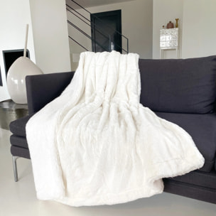 Plaid imitation "Lapin" - Cocoon Off White - 610g/m²