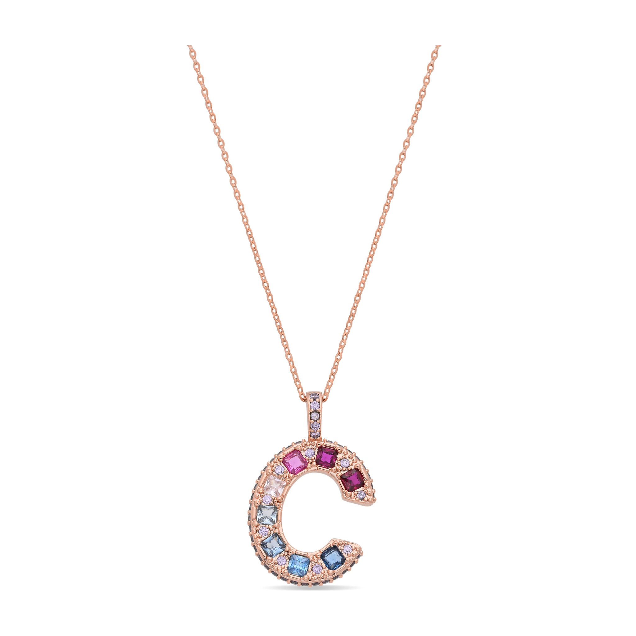Collar C acabado oro rosa 18k