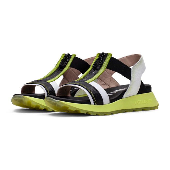 Sandalia Sport Maui Blanco negro kiwi 3 cm