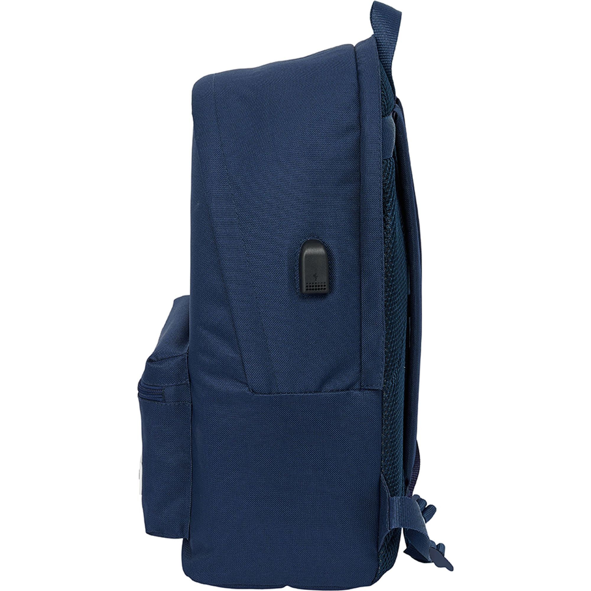 Mochila doble para portatil 15,6"+usb real madrid chica marino