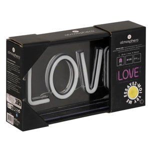 Tube néon à poser led "Love" rose L 23cm