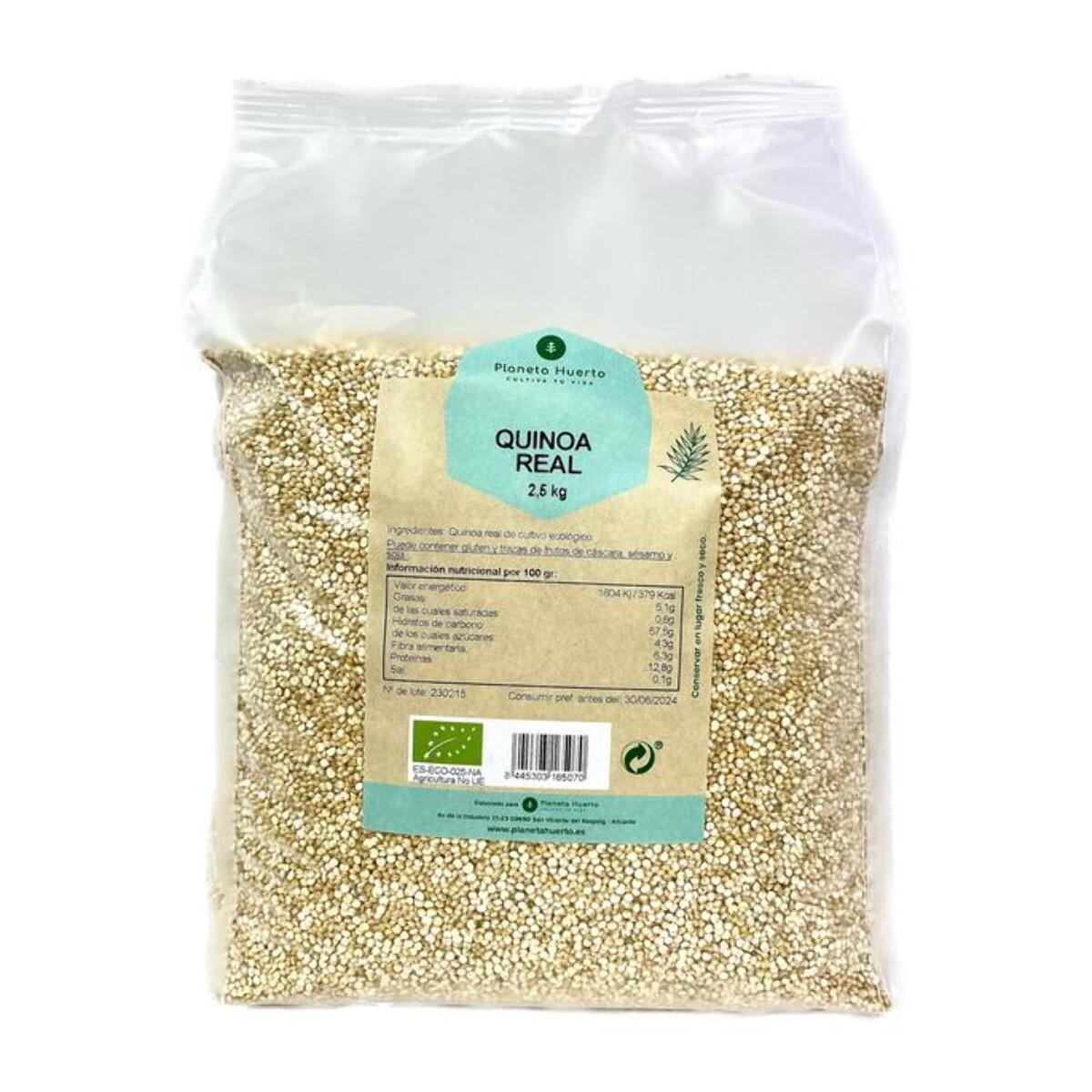 PLANETA HUERTO | Quinoa Real ECO 2,5 kg - Pseudocereal Ecológico, Rico en Proteínas, Minerales y Fibra, Ideal para una Dieta Saludable