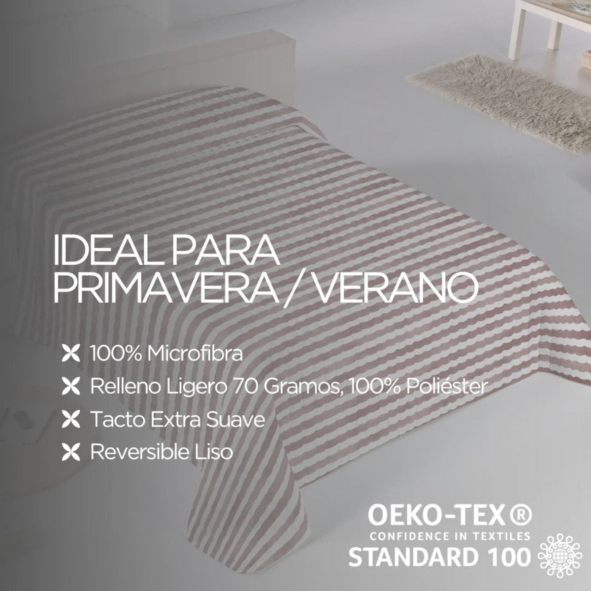 Colcha Bouti Estampada - Reversible - 100% Poliéster - Microfibra - 70 gr/m² - Balanced Line Pink