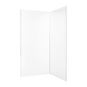 Lot de 2 Panneaux Muraux Aluminium Blanc 90+120 x 210 cm avec Profilés Chrome - WALL'IT