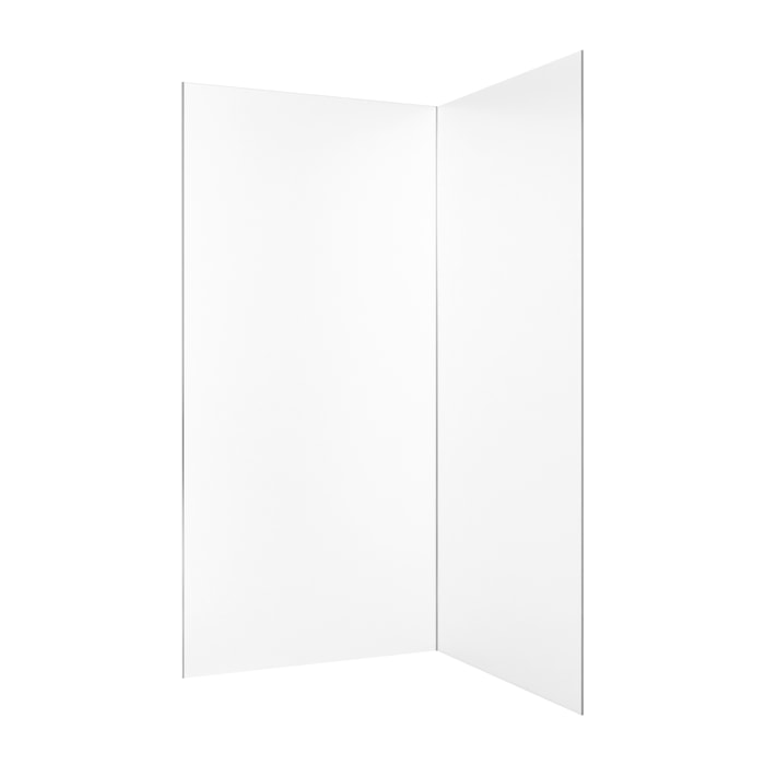 Lot de 2 Panneaux Muraux Aluminium Blanc 90+120 x 210 cm avec Profilés Chrome - WALL'IT