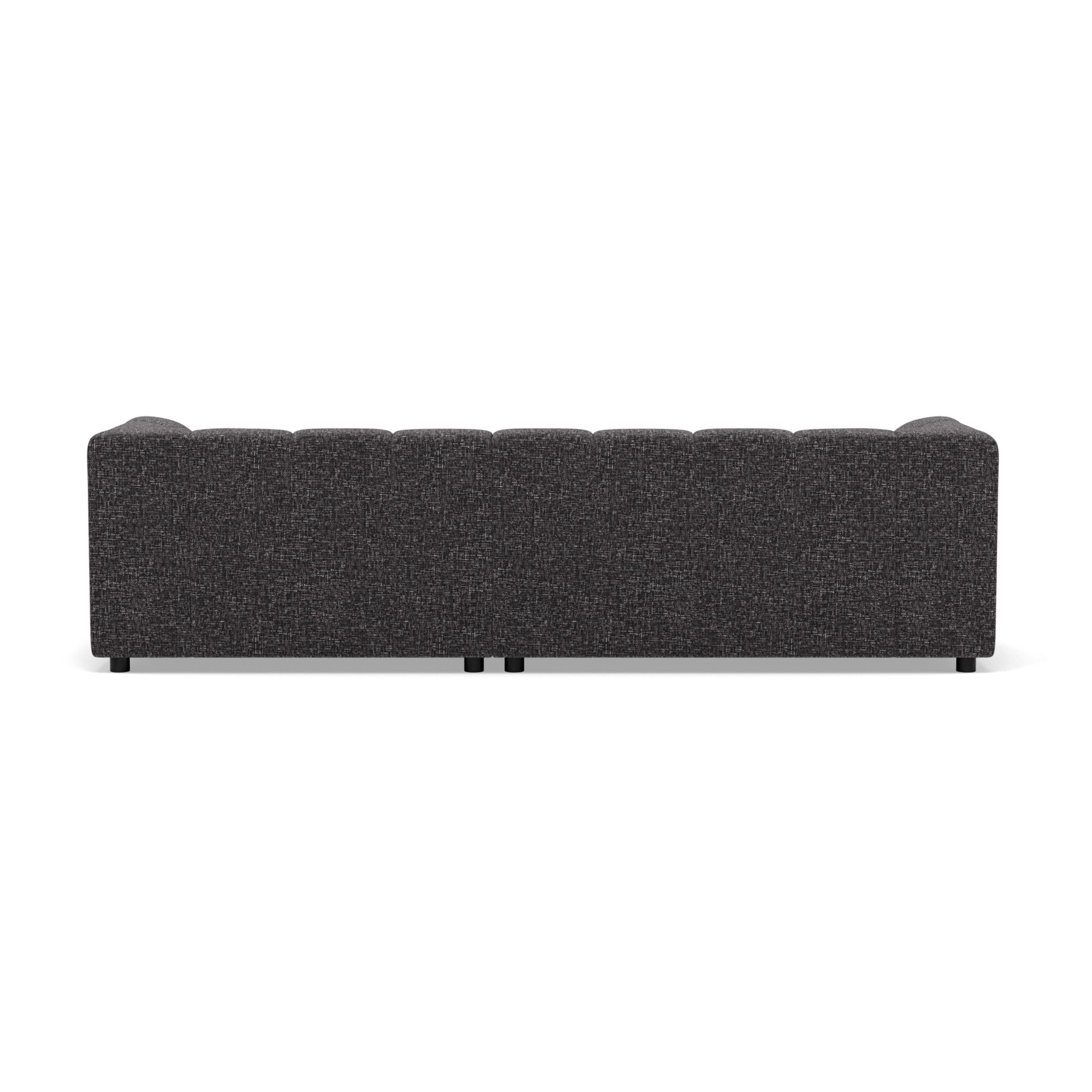 Curtis - canapé d'angle droit 4 places avec accoudoir en tissu texturé - Gris foncé