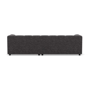 Curtis - canapé d'angle droit 4 places avec accoudoir en tissu texturé - Gris foncé