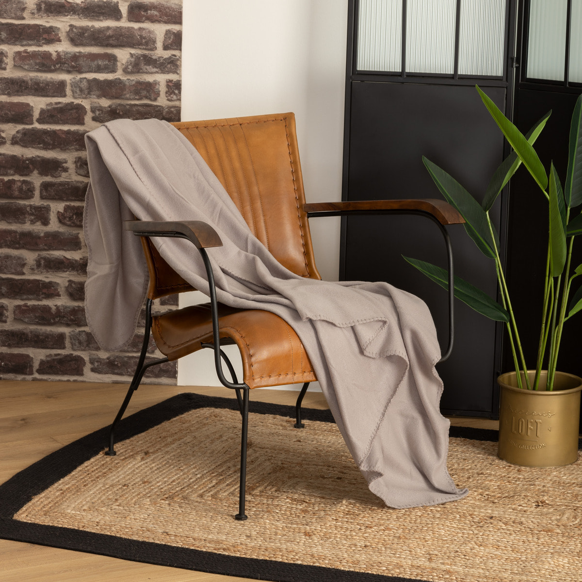 Plaid polaire gris souris 125x150cm