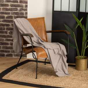Plaid polaire gris souris 125x150cm