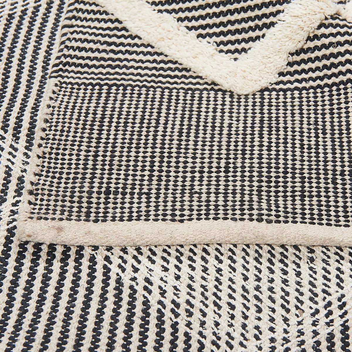 Tapis kilim fait main en coton motif faux uni KEDE