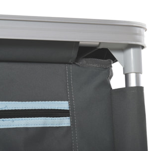 Armario de Camping Plegable Mueble de Cocina para Camping con 3 Estantes Compartimento Puerta con Cremallera Estructura de Aluminio y Bolsa de Transporte para Exterior 96x49,5x104 cm Gris