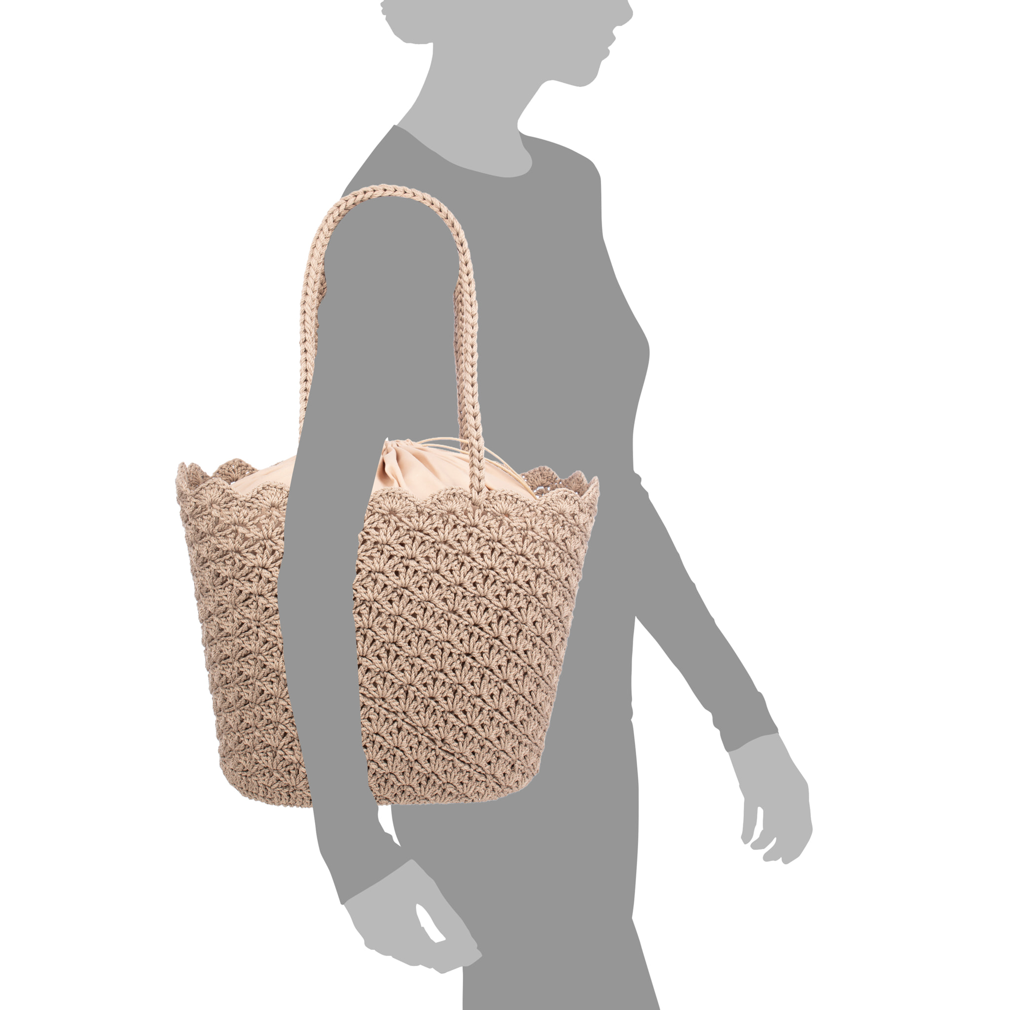 Basentello Bolso de hombro Mujer. Fabricaco en algodón tejido artesanal a mano.