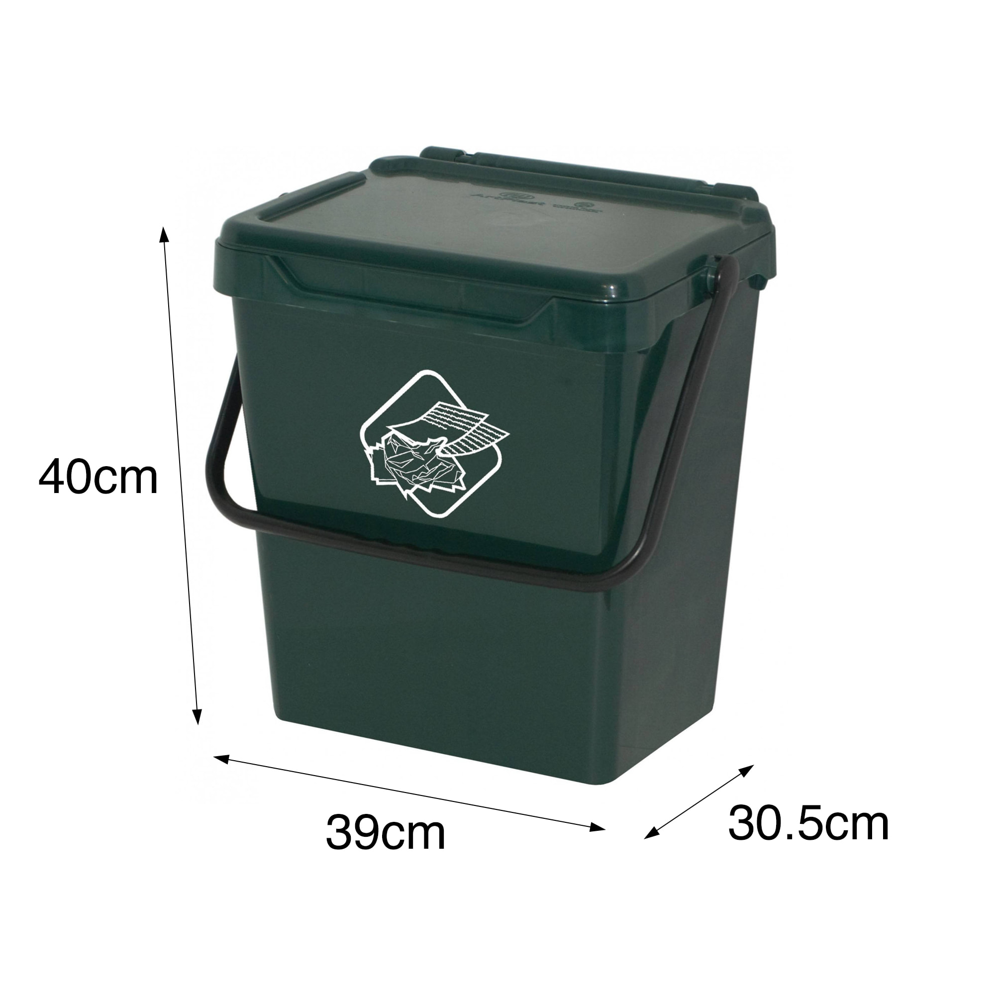 Pattumiera Fosca, Cestino portarifiuti, Bidone per raccolta differenziata, Cestino spazzatura, 100% Made in Italy, 40x31h39 cm, Verde